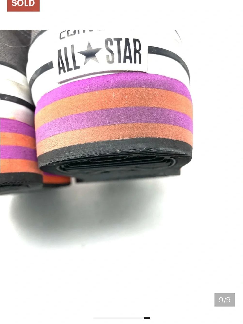 Converse Gray Canvas Platform Sneakers with Purple Accents - Picture 9 of 9